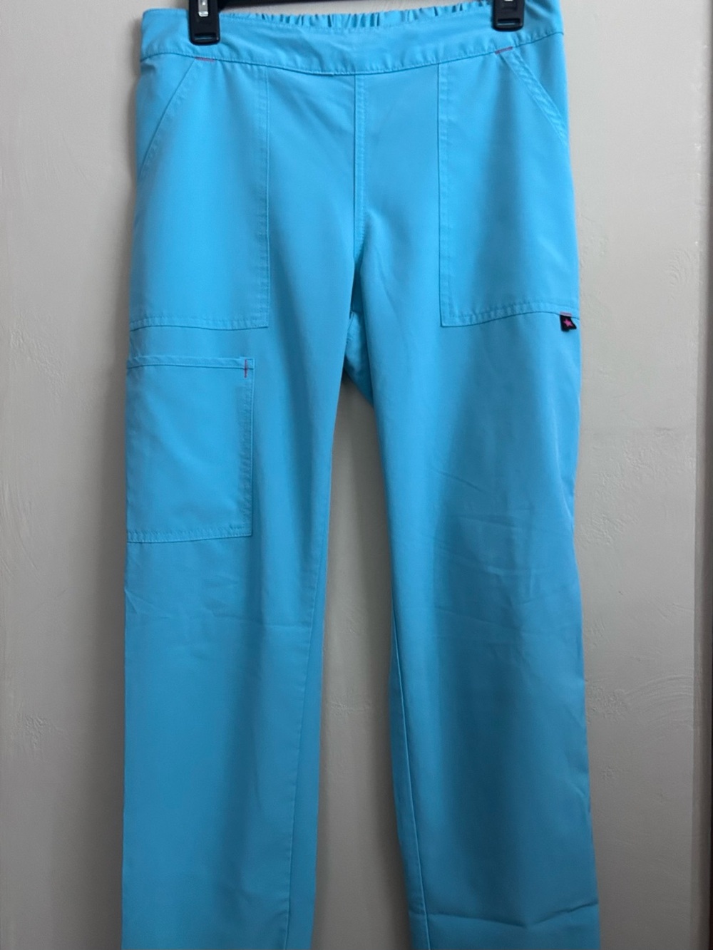 Womens turquoise Straight-Leg scrub Pants size Small
